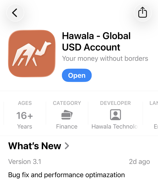 Hawala app on the App Store — Global USD Account